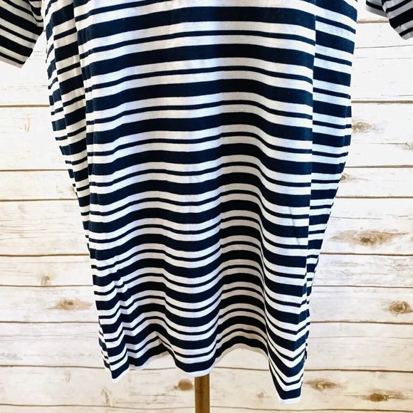 FABER Men Short Sleeve Collared Blue/White Striped Polo Style Shirt Sz Large 36 - Picture 3 of 12